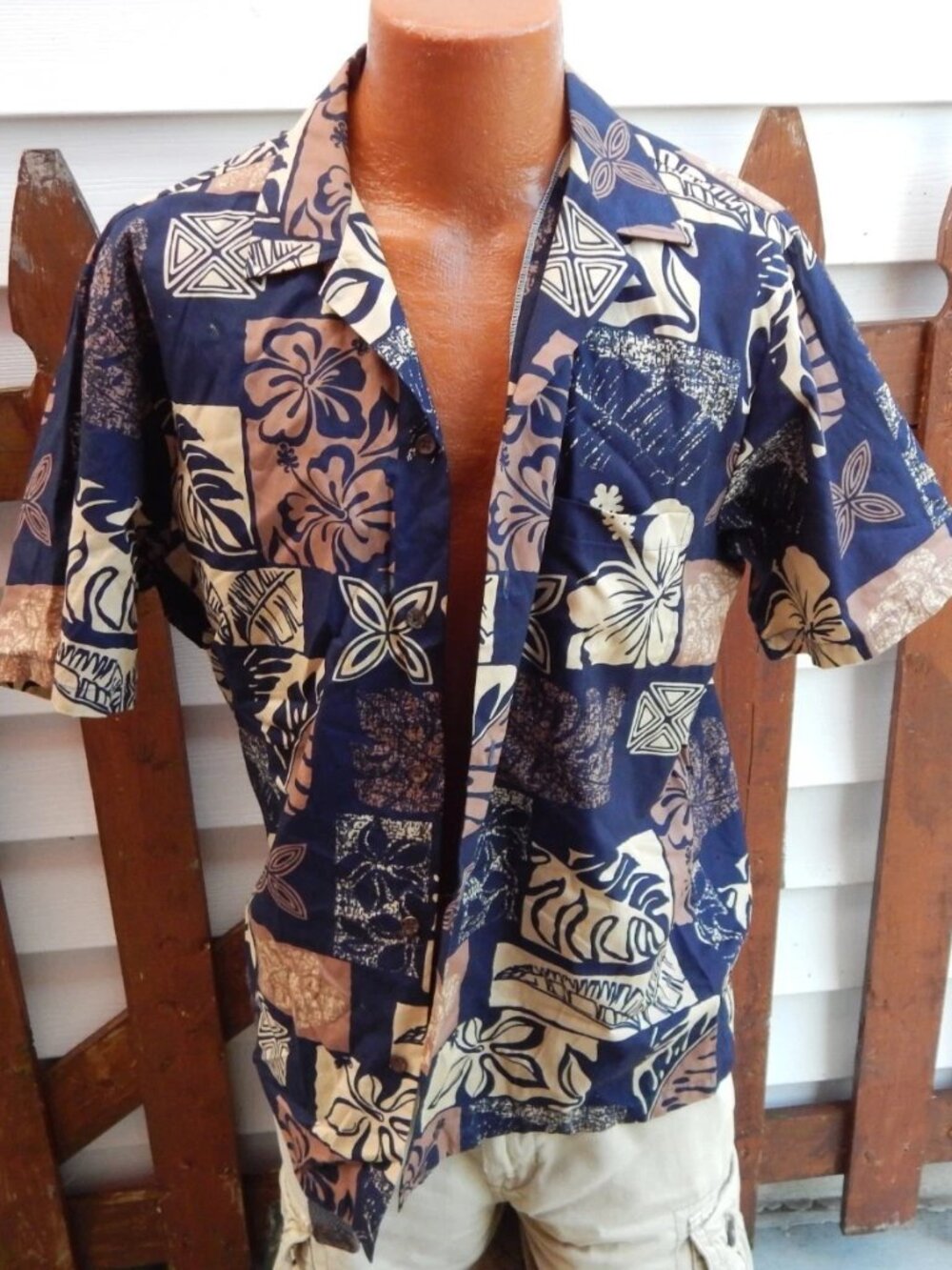 RJC Shirt Mens Large Hawaiian Floral Button Front Shirt